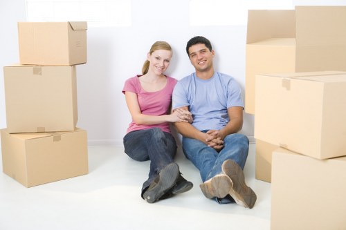 Careful packing of office equipment for a Hammersmith business move