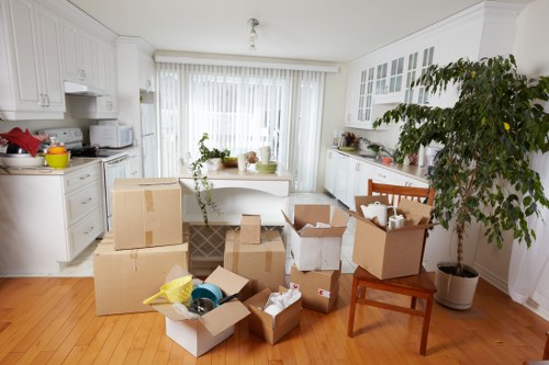 Prepared moving day setup for a residential removal in Hammersmith
