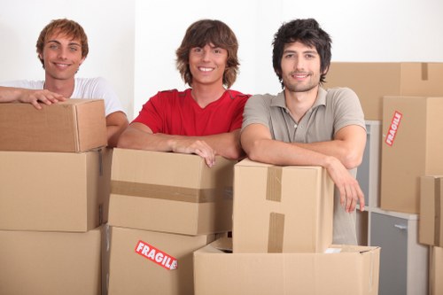 Team checking access and load safety during a move