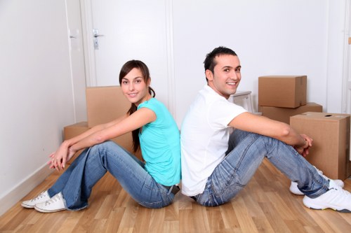 Boxes and furniture being loaded for a local Hammersmith relocation