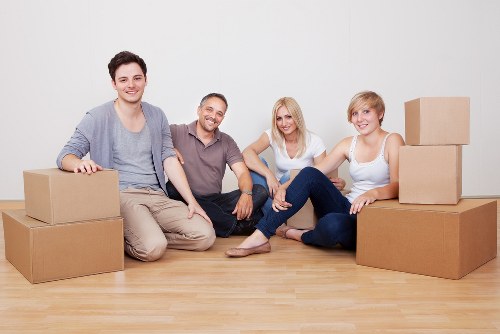 Packed boxes and moving supplies for a flat move in Hammersmith