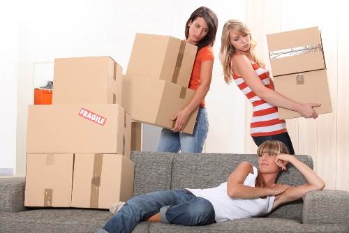 Office removals equipment prepared for a commercial move in Hammersmith